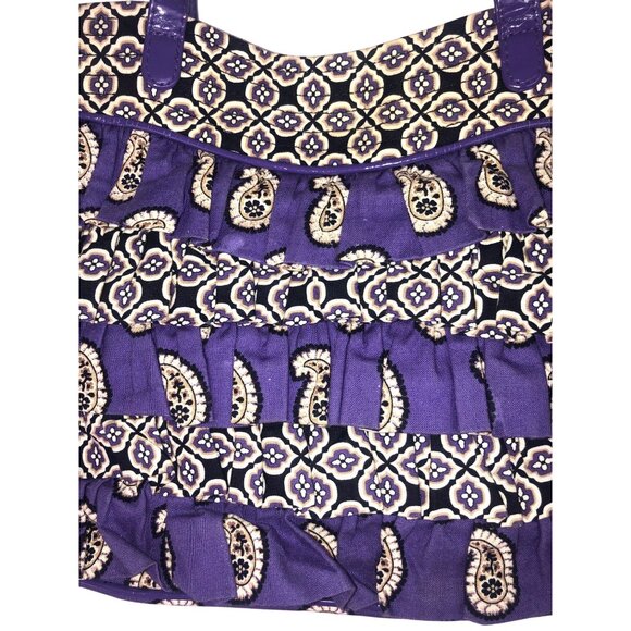 Vera Bradley Paisley Ruffled Purple Purse Shoulder Bag Simply Violet CHA CHA - Picture 2 of 16